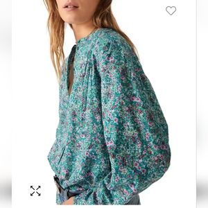 ba&sh Xala Cotton Floral Print Blouse XS